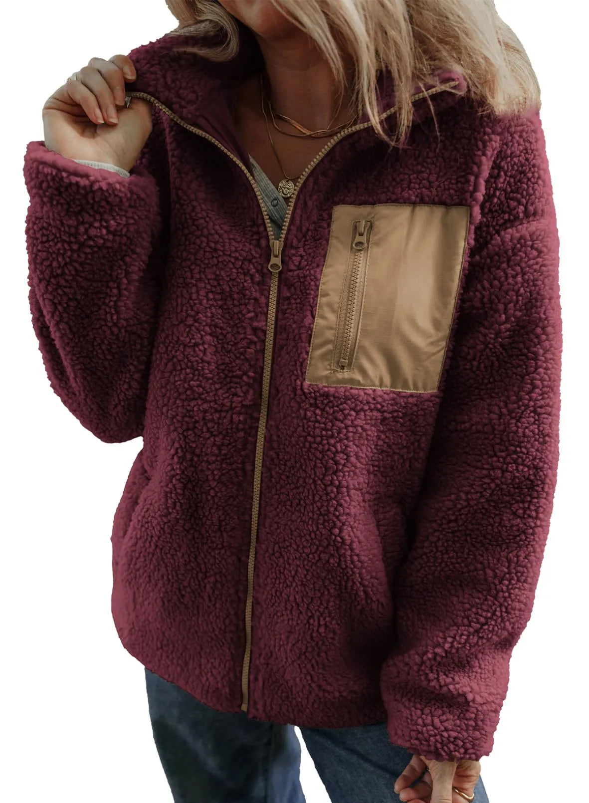 Aurelia | Teddy Full Zipper Fleece Jacket