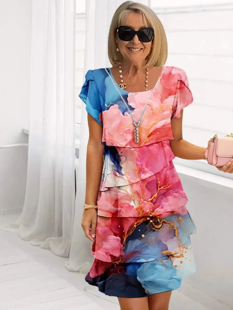Verena™ | Elegant Comfort Ruffle Dress