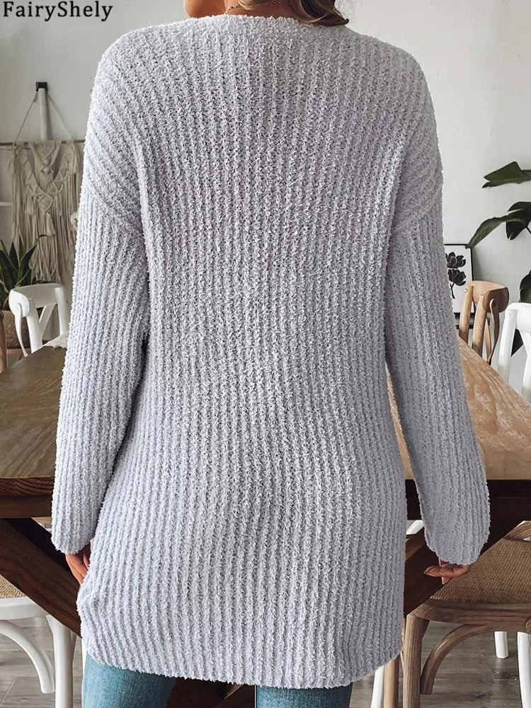 Everly™ | Long Knit Pocket Cardigan