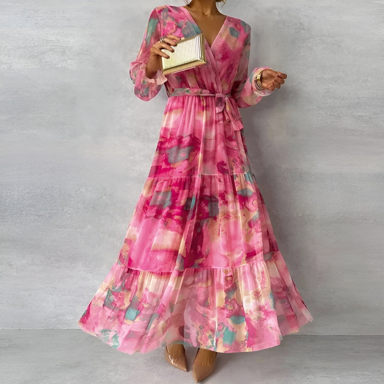 Orienne™ | Elegant Floral Maxi Dress