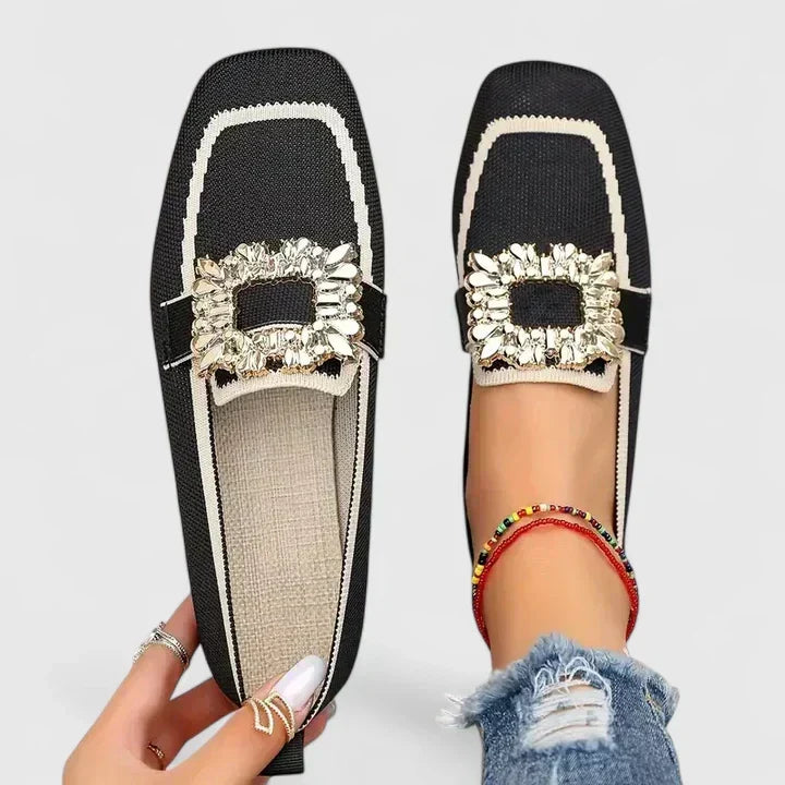 Cyrene™ | Embellished Buckle Loafers