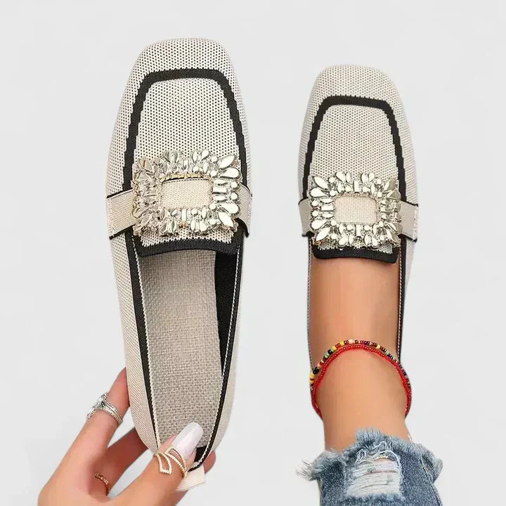 Cyrene™ | Embellished Buckle Loafers