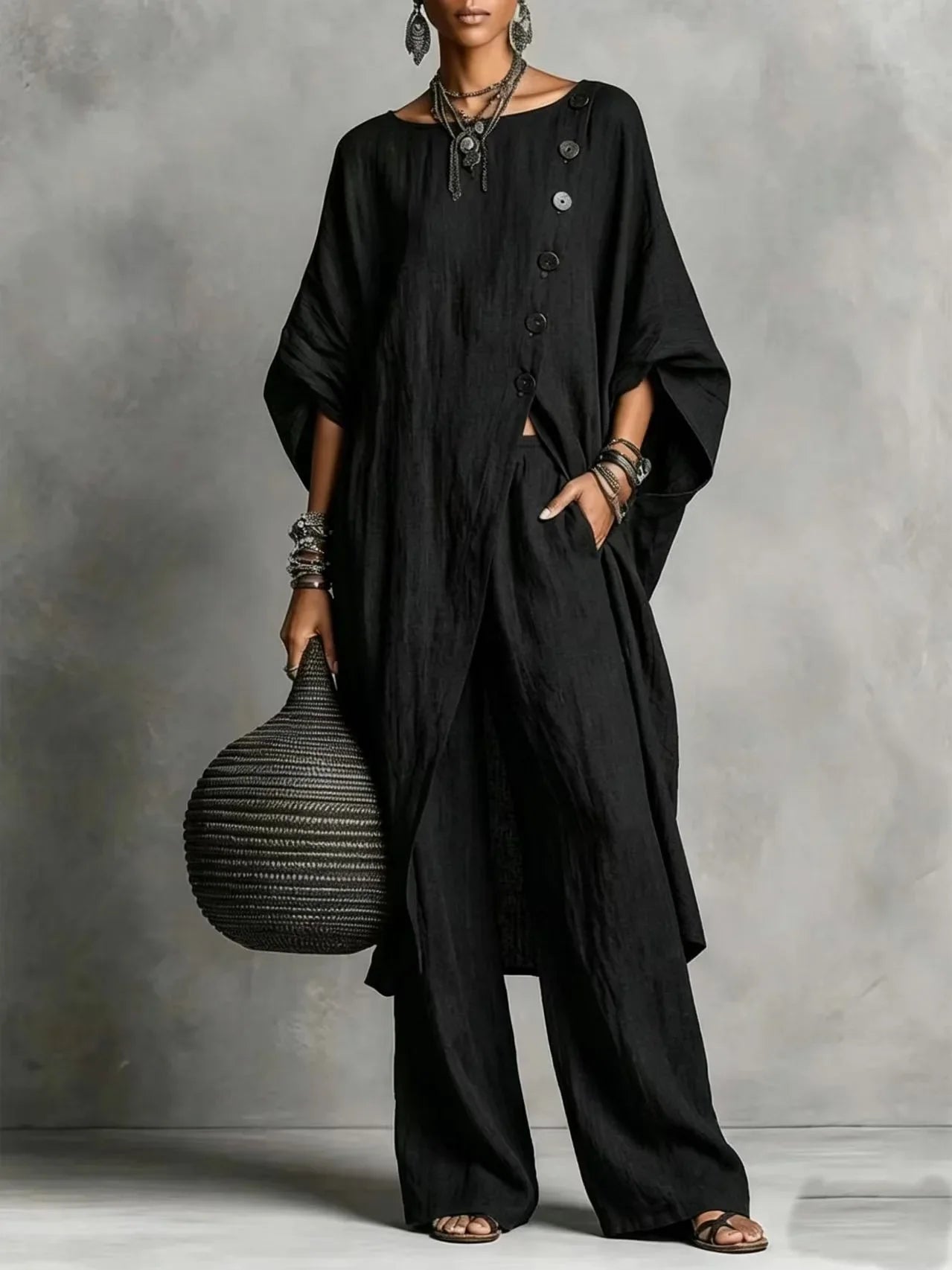 Radelle™ | Airy 2-Piece Set with Wide-Leg Pants