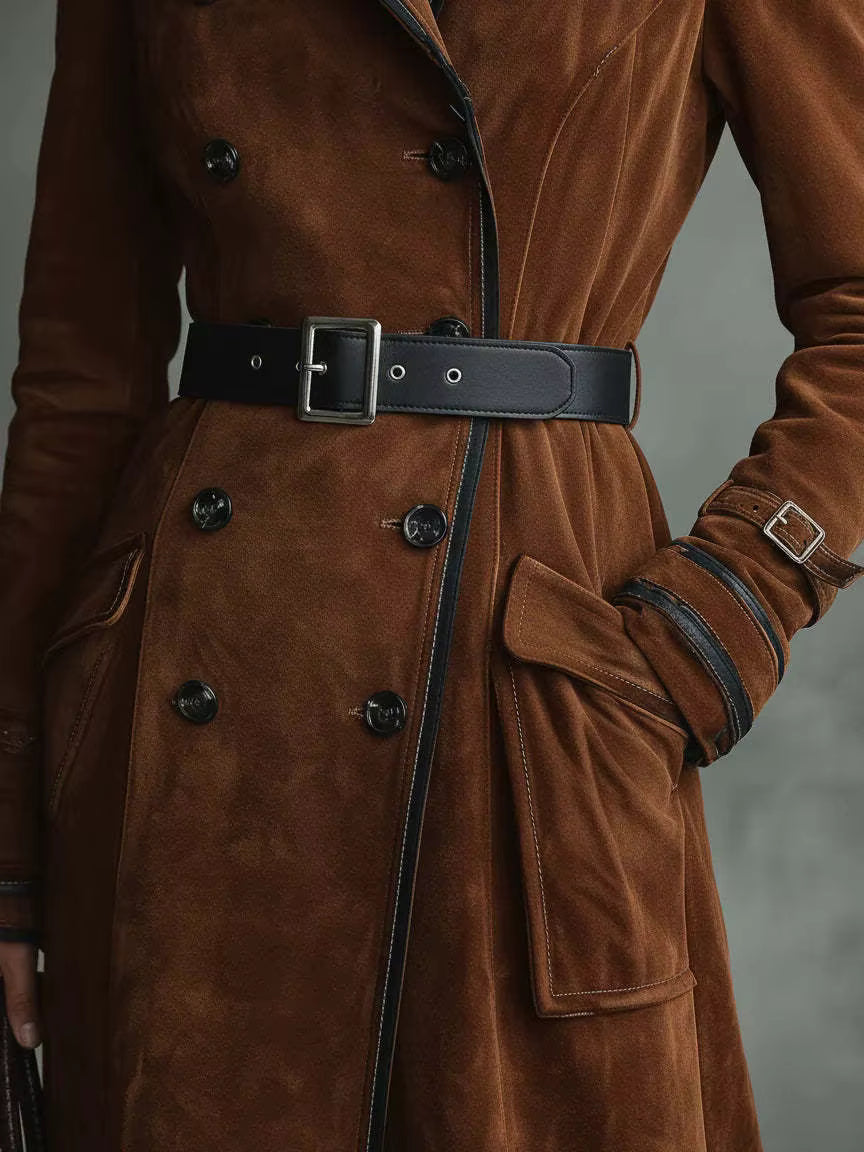Greta™ | Long Double-Breasted Trench Coat