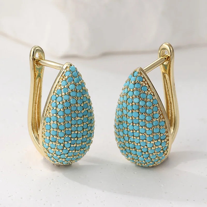 Rivelle™ | Pavé Teardrop Hoop Earrings