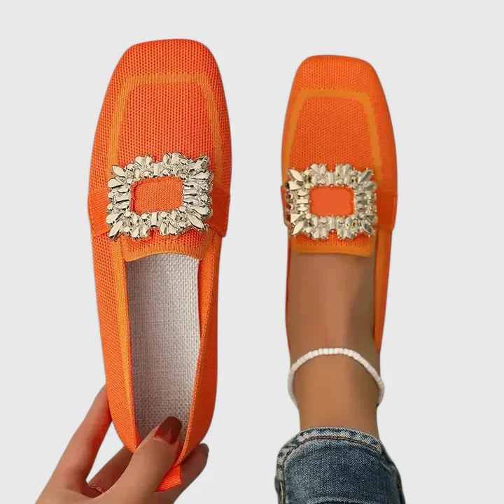 Cyrene™ | Embellished Buckle Loafers