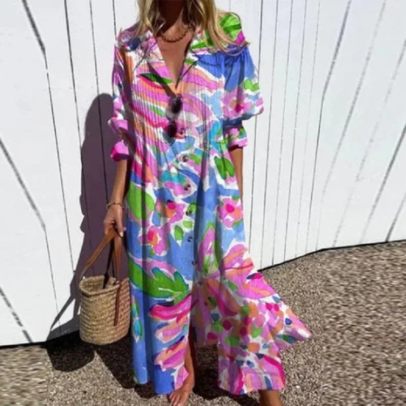 Coraline™ | Bohemian Printed Maxi Dress