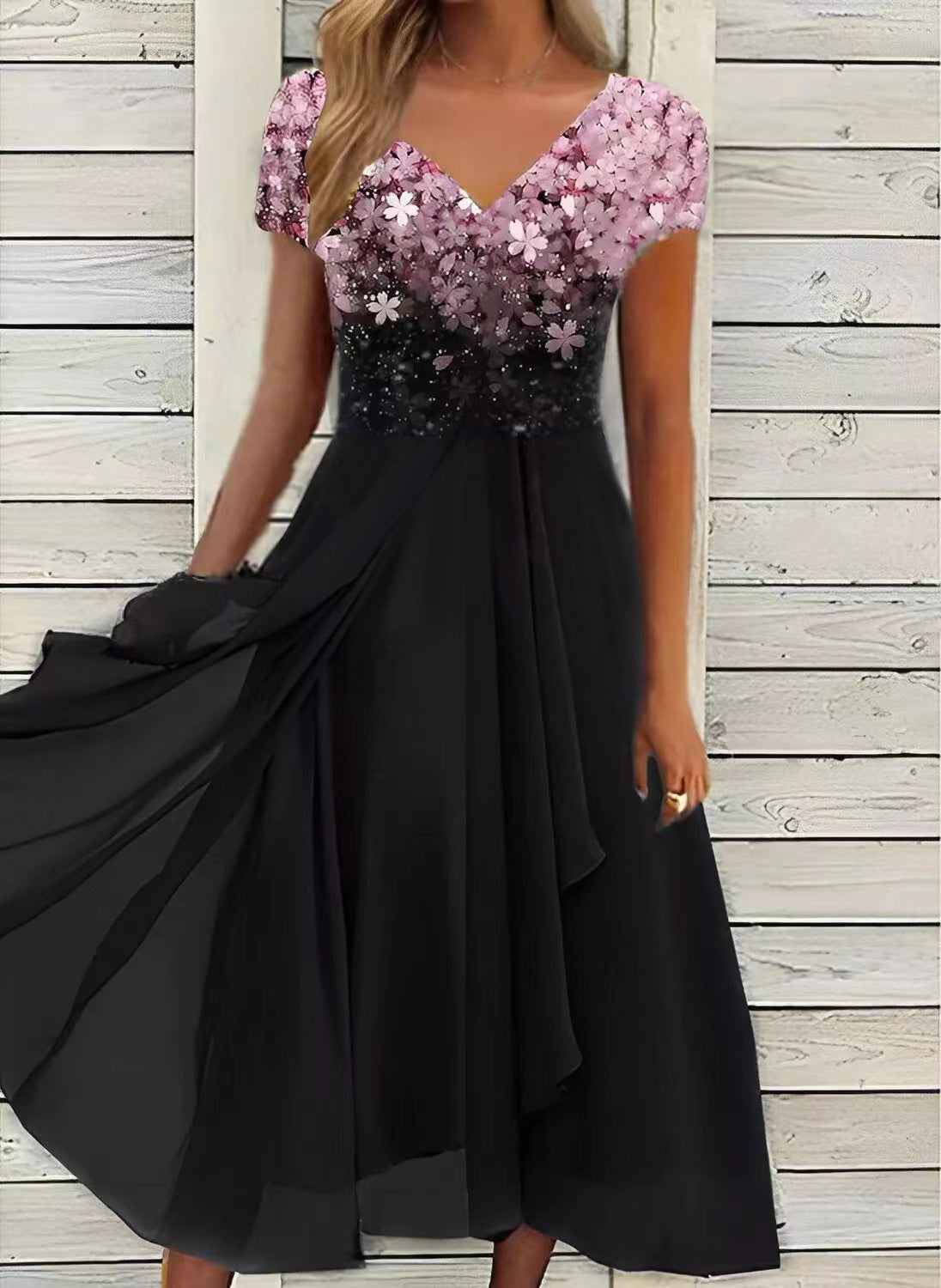 Davielle™ | Elegant Floral Patchwork Dress
