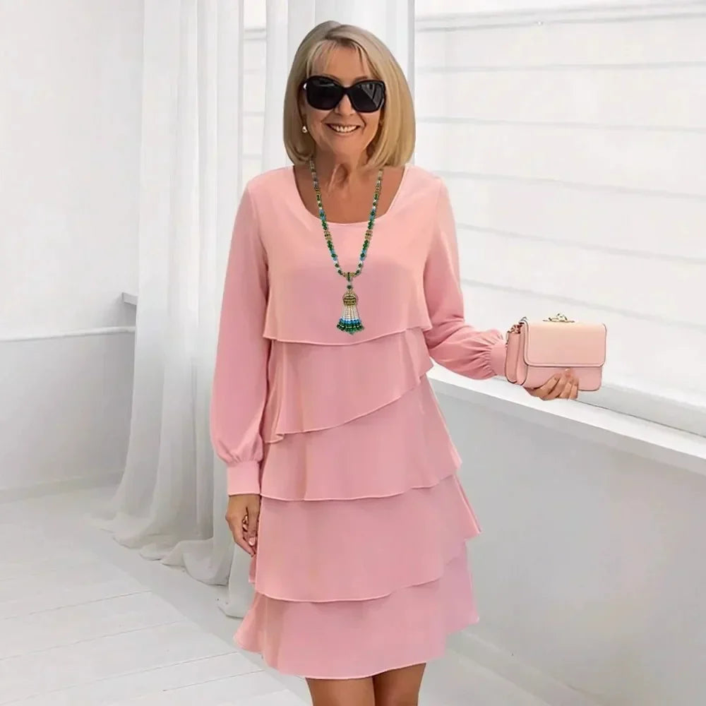 Lavande™ | Elegant Comfort Ruffle Dress Long Sleeve