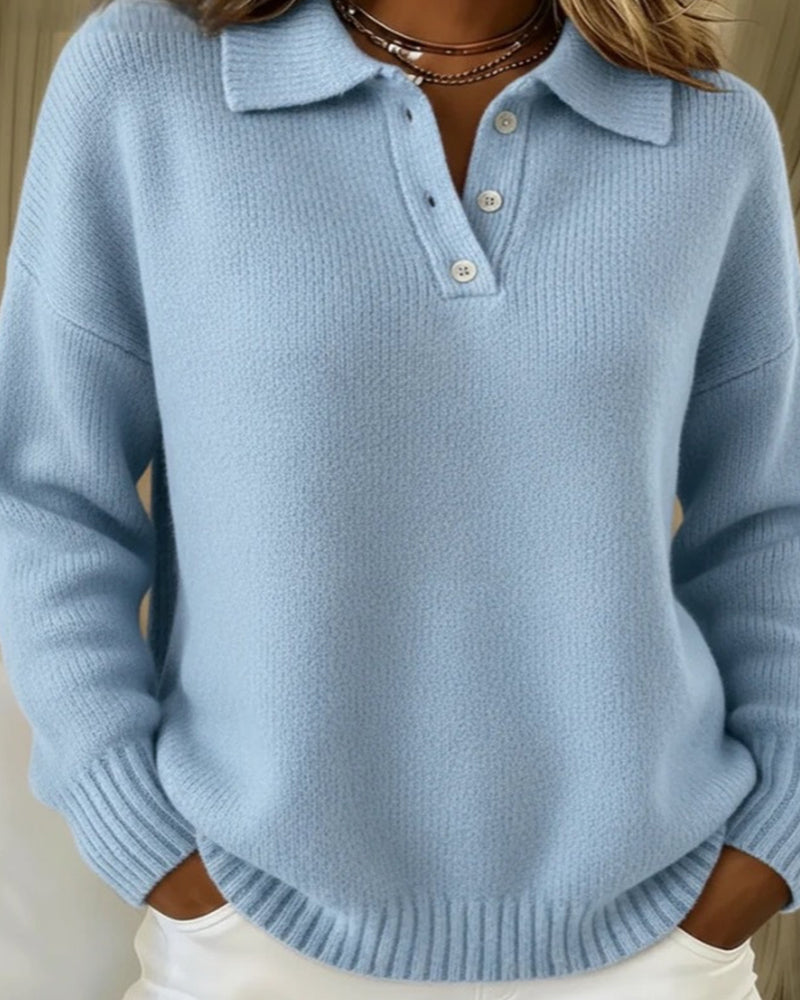 Madison | Classic Long Sleeve Knit Polo Shirt