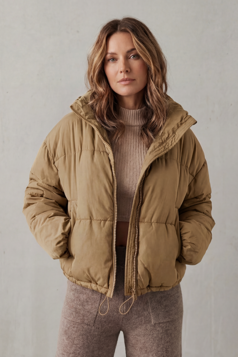 Women's Quilted Comfort Cropped Puffer Jacket