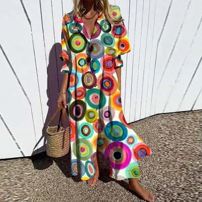 Coraline™ | Bohemian Printed Maxi Dress