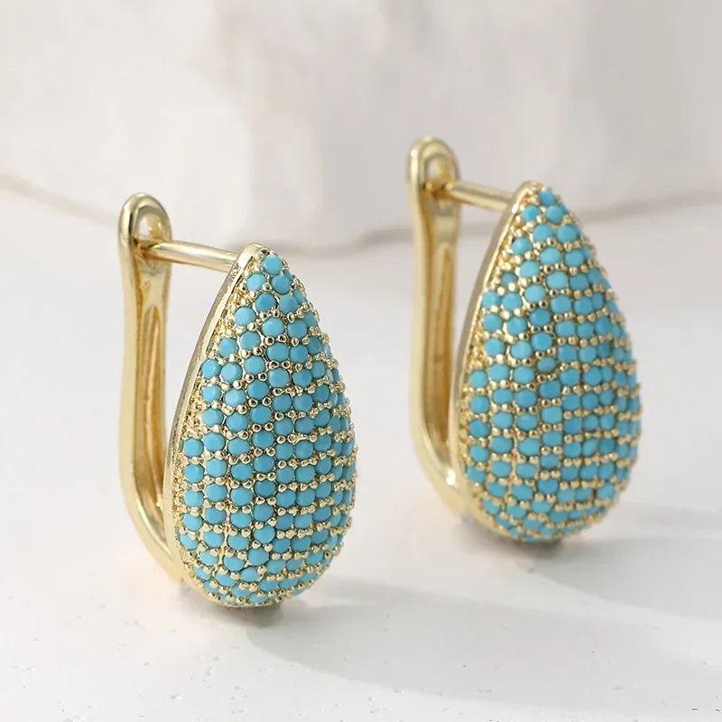 Rivelle™ | Pavé Teardrop Hoop Earrings