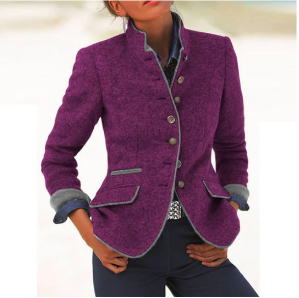 Thea™ | Stand-Collar Button-Front Jacket