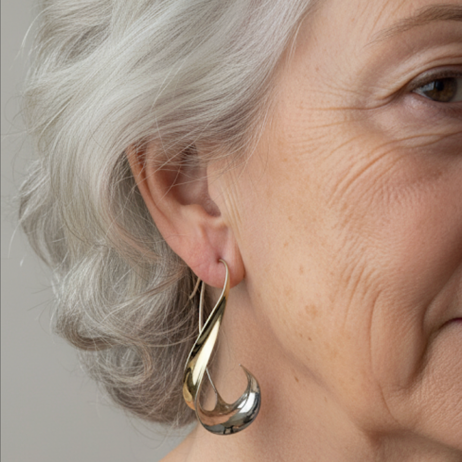 Gilda™ | Dangling Two-Tone Sculptural Earrings