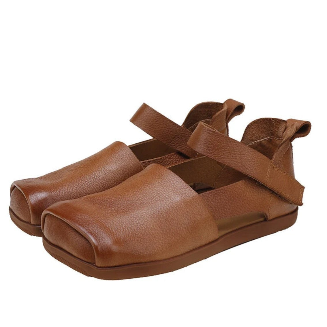 Women's Soft Strap Leather Flats