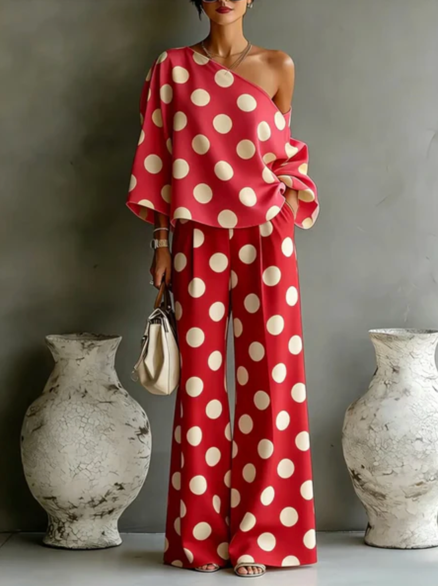 Madison | Off-Shoulder Satin Two-Piece Set