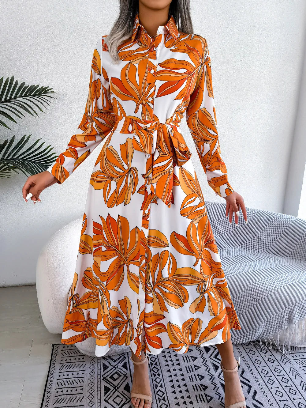 Lorena™ | Floral Button-Front Maxi Dress