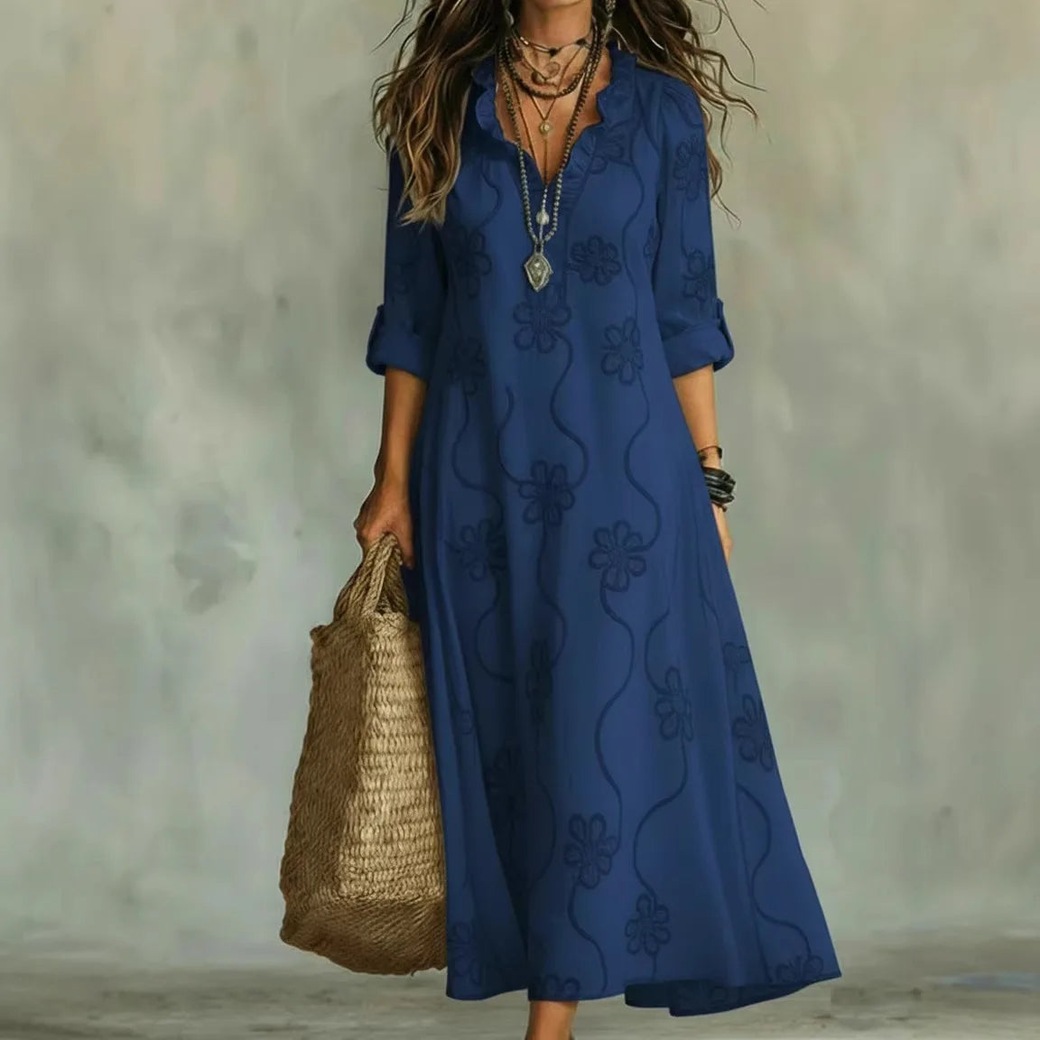 Sabrina™ | Embroidered Floral Maxi Dress