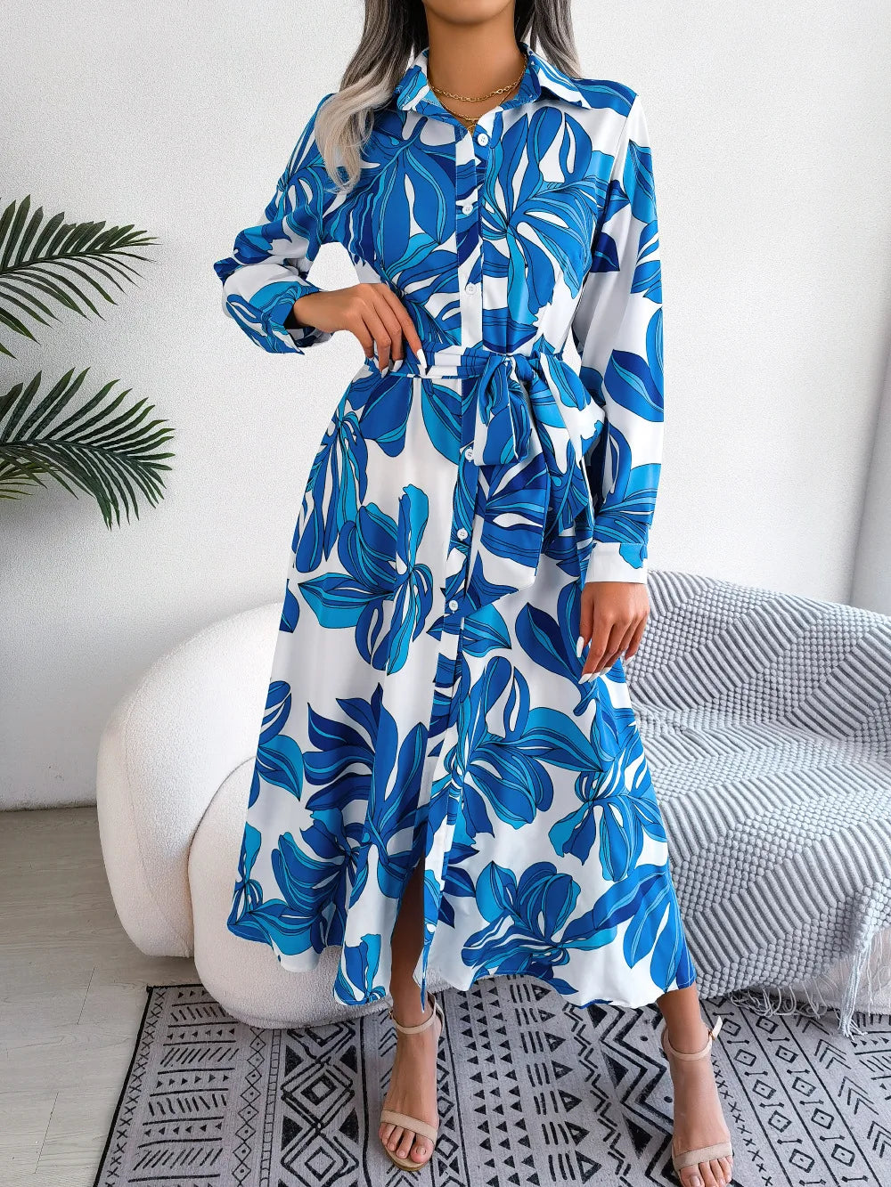Lorena™ | Floral Button-Front Maxi Dress