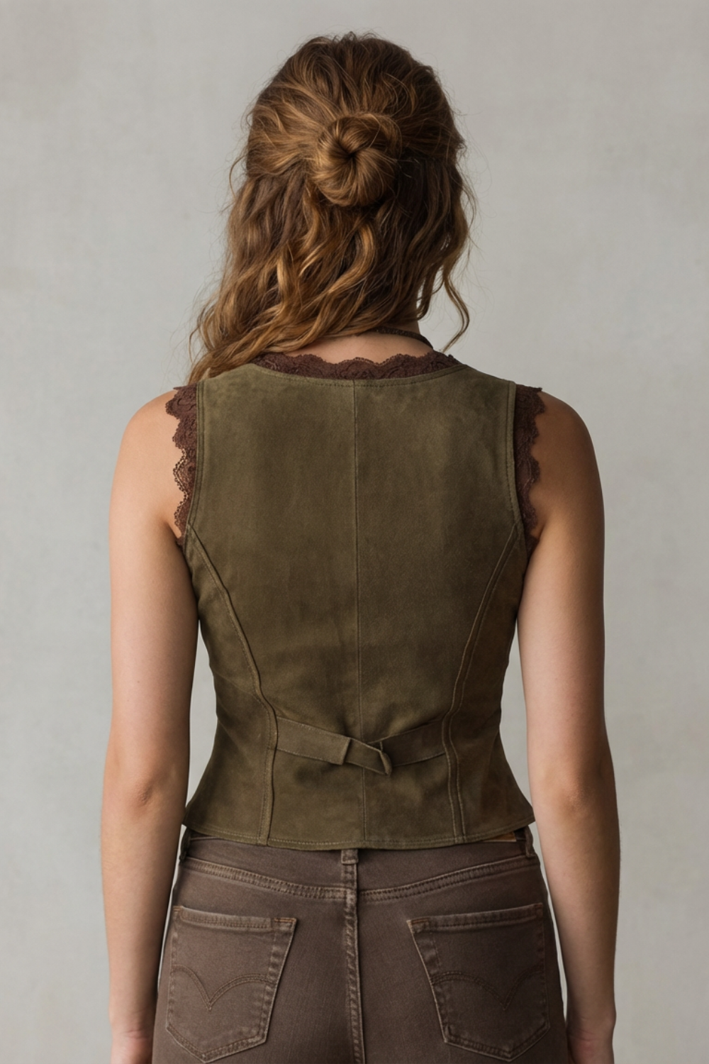 Women's Lace-trimmed Charm Fitted Vintage Vest