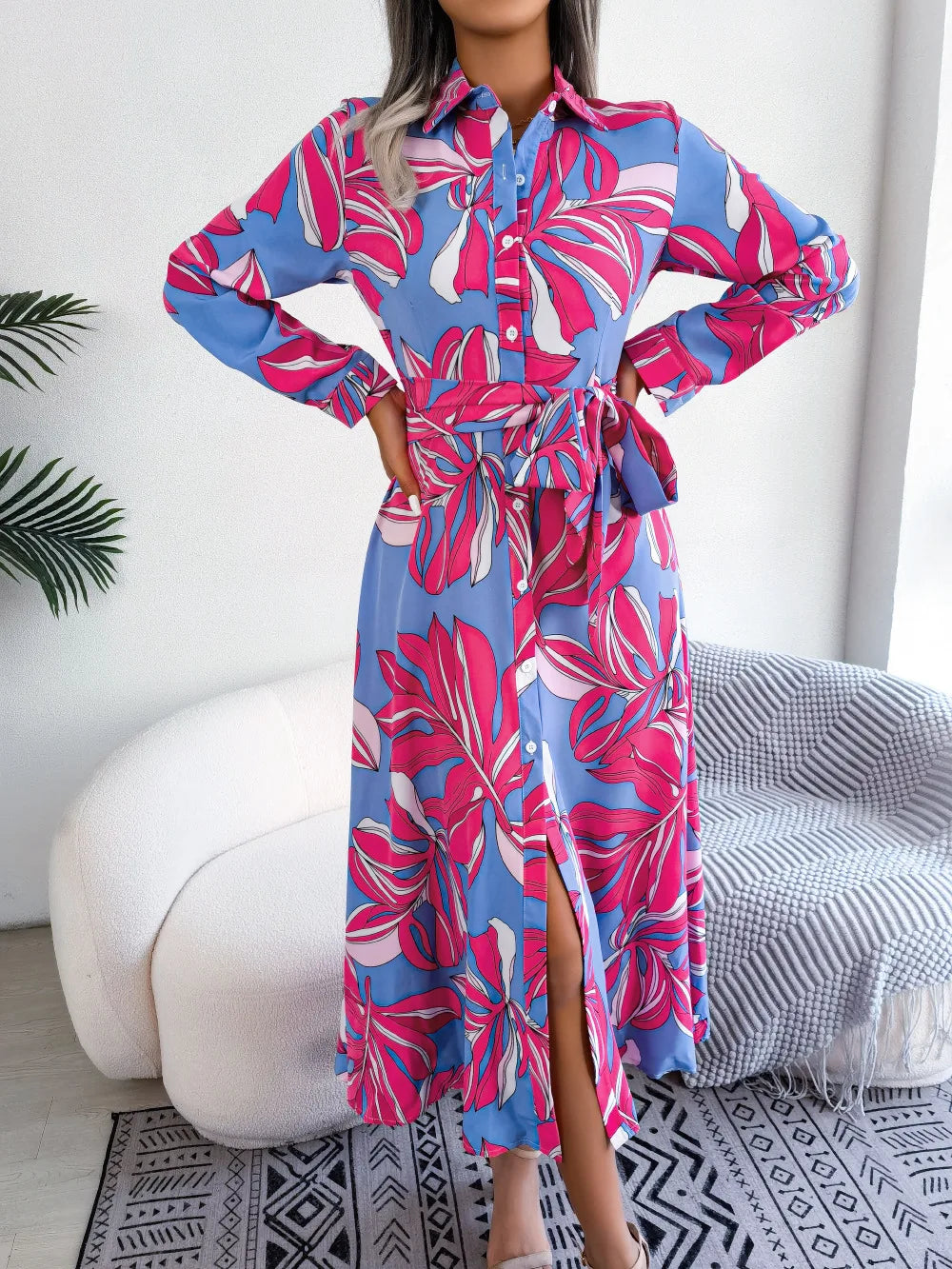 Lorena™ | Floral Button-Front Maxi Dress