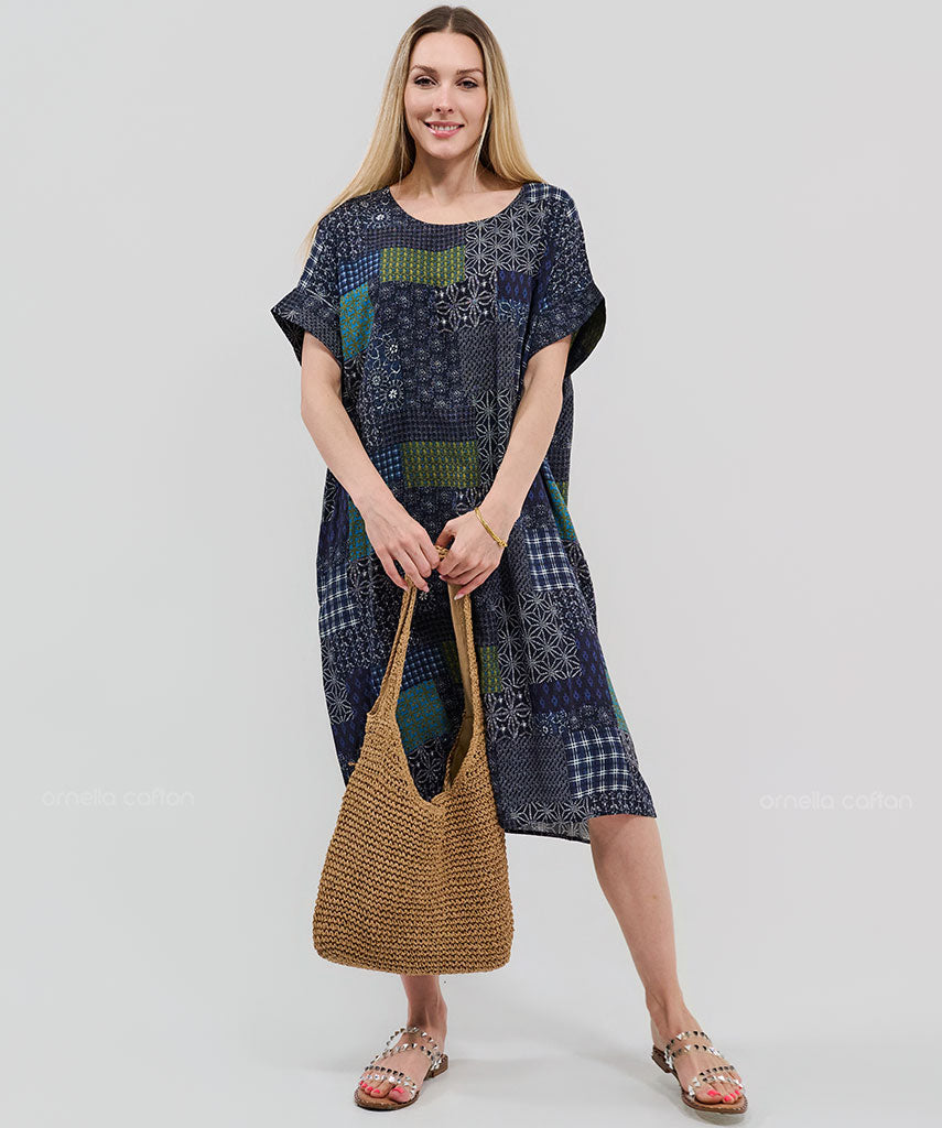 Robe Courte Décontractée à Poches – Ornella Caftan™