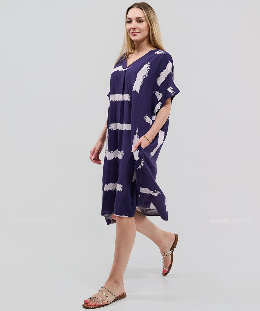 Robe Courte Décontractée à Poches – Ornella Caftan™