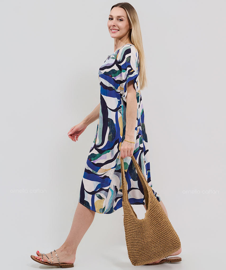 Robe Courte Décontractée à Poches – Ornella Caftan™