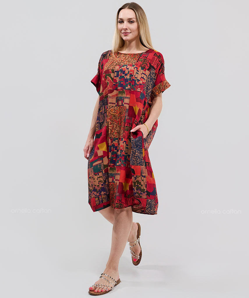 Robe Courte Décontractée à Poches – Ornella Caftan™