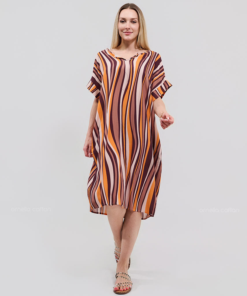Robe Courte Décontractée à Poches – Ornella Caftan™