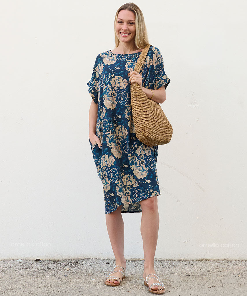 Robe Courte Décontractée à Poches – Ornella Caftan™