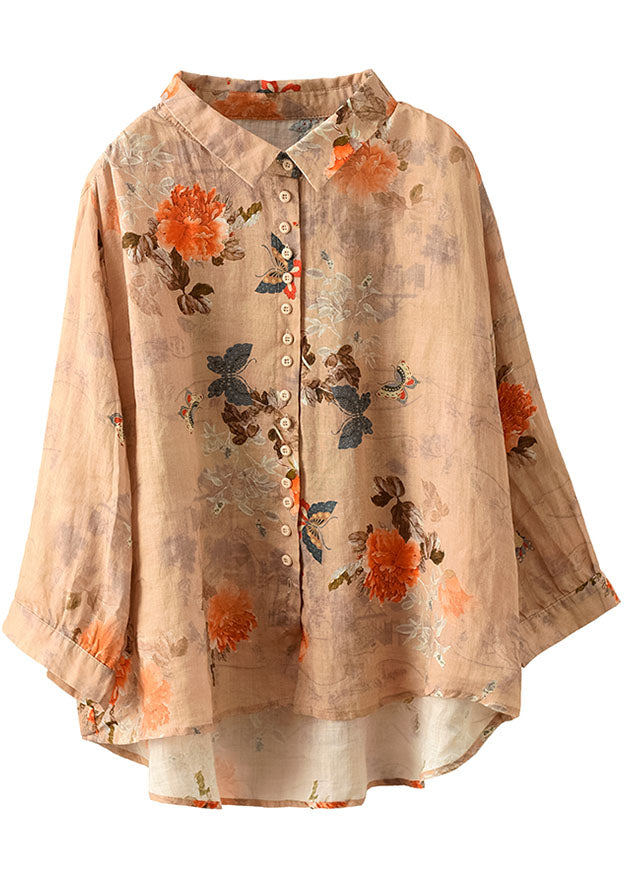 Rosanne™ | Floral Print Button-Front Blouse with Relaxed Fit and Long Sleeves