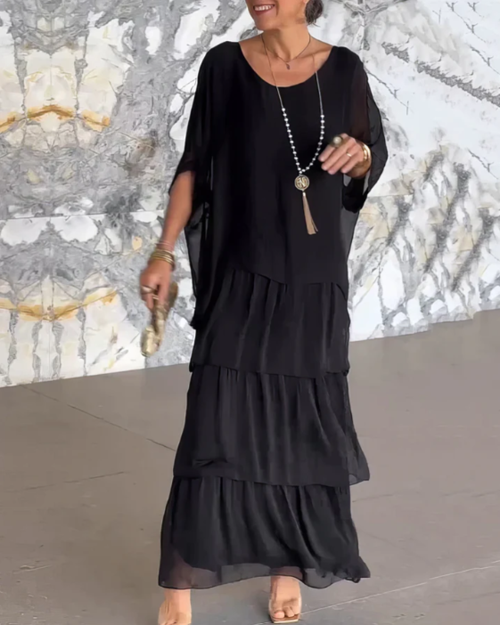 Mallory™ | Tiered Maxi Dress with Flutter Sleeves