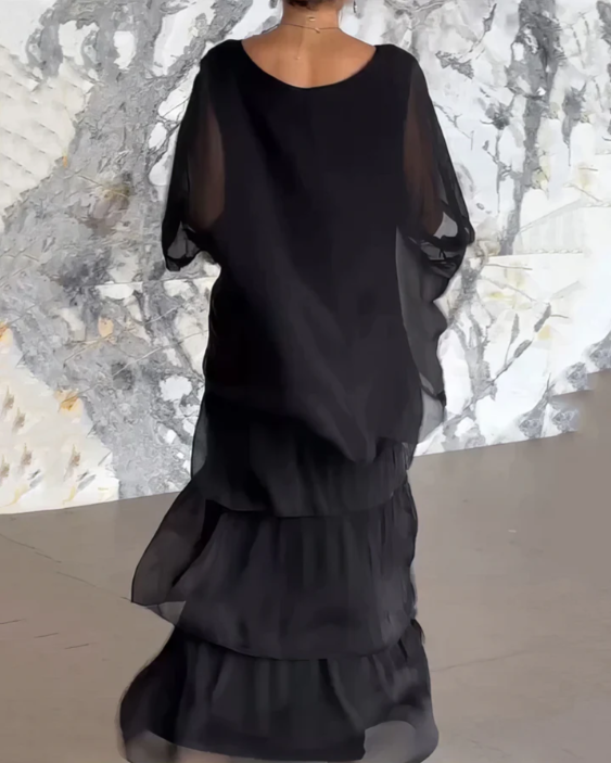 Mallory™ | Tiered Maxi Dress with Flutter Sleeves