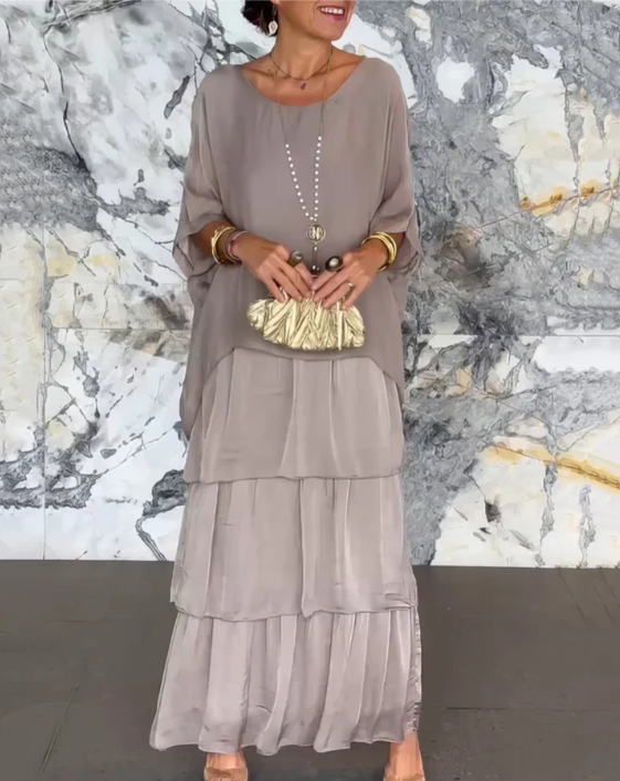 Mallory™ | Tiered Maxi Dress with Flutter Sleeves
