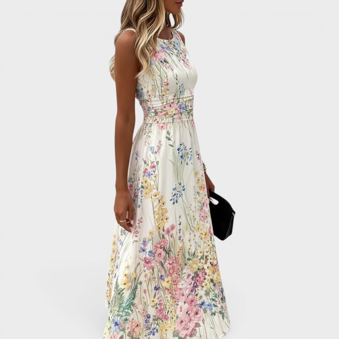 Thalia™ | Sleeveless Floral Midi Dress
