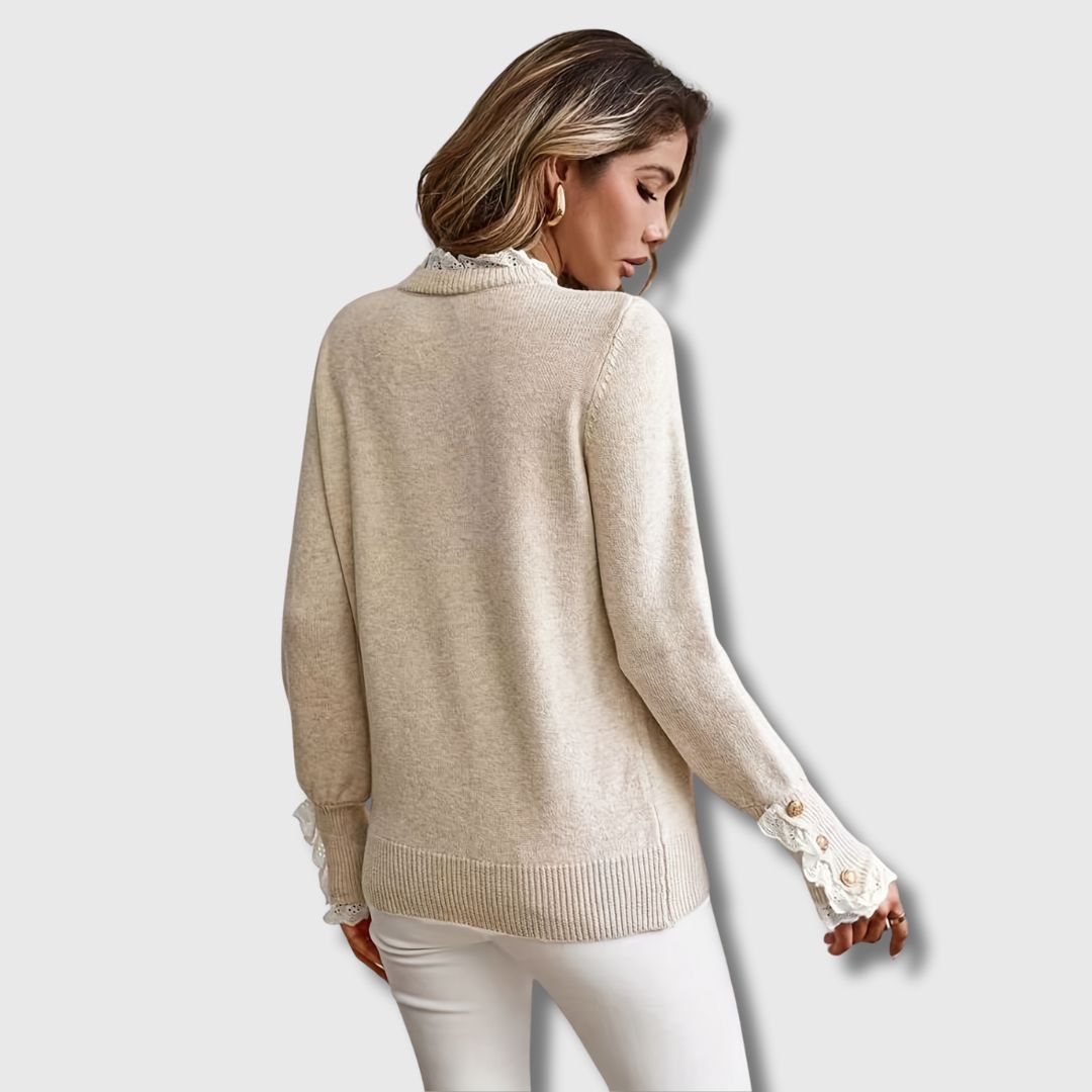 Maribel™ | Lace-Trim Elegant Sweater