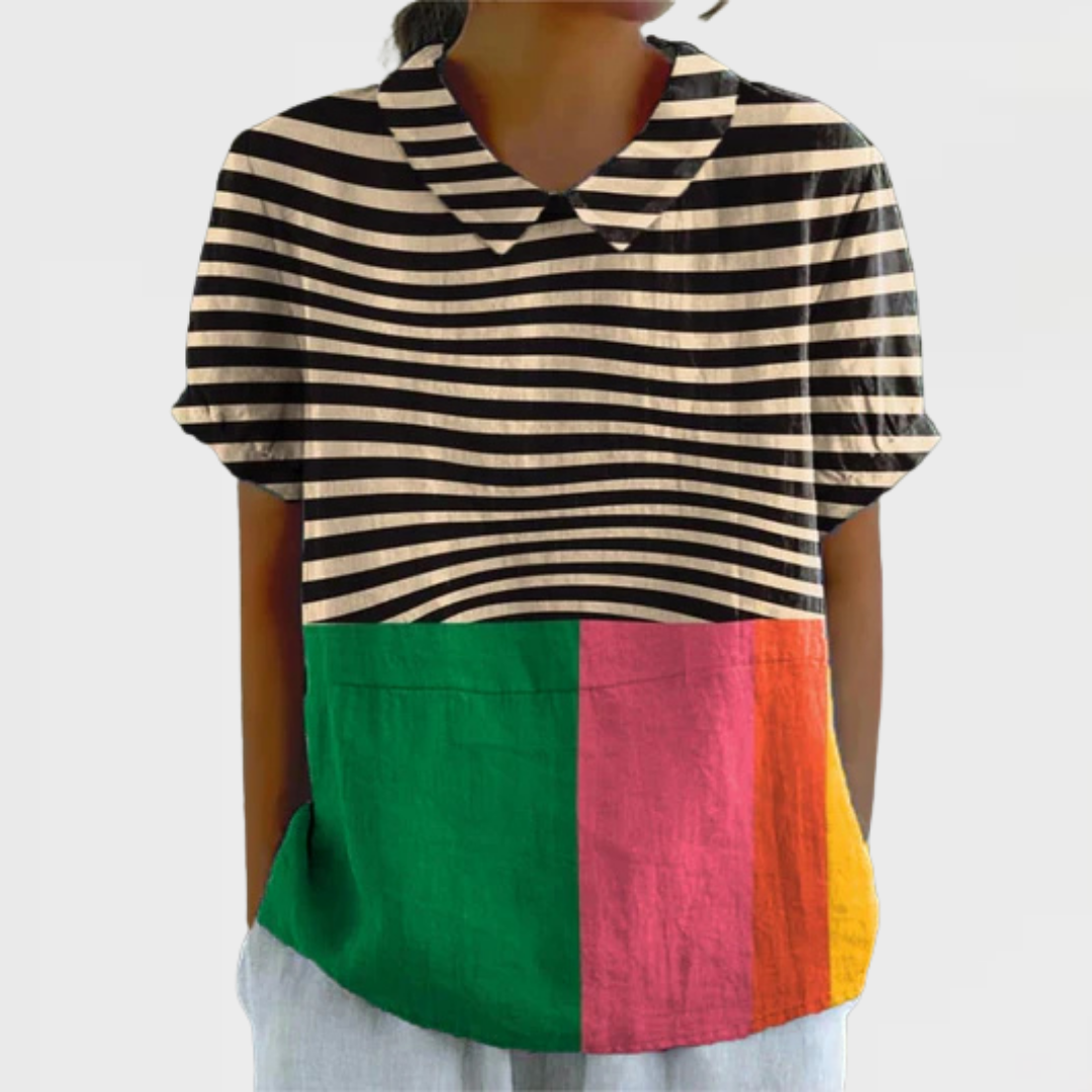 Tatiana™ | Bold Stripes and Color Block Shirt