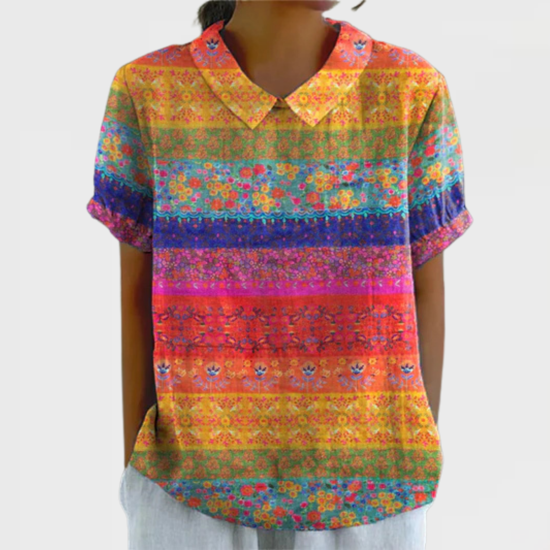 Valentina™ | Floral Striped Shirt