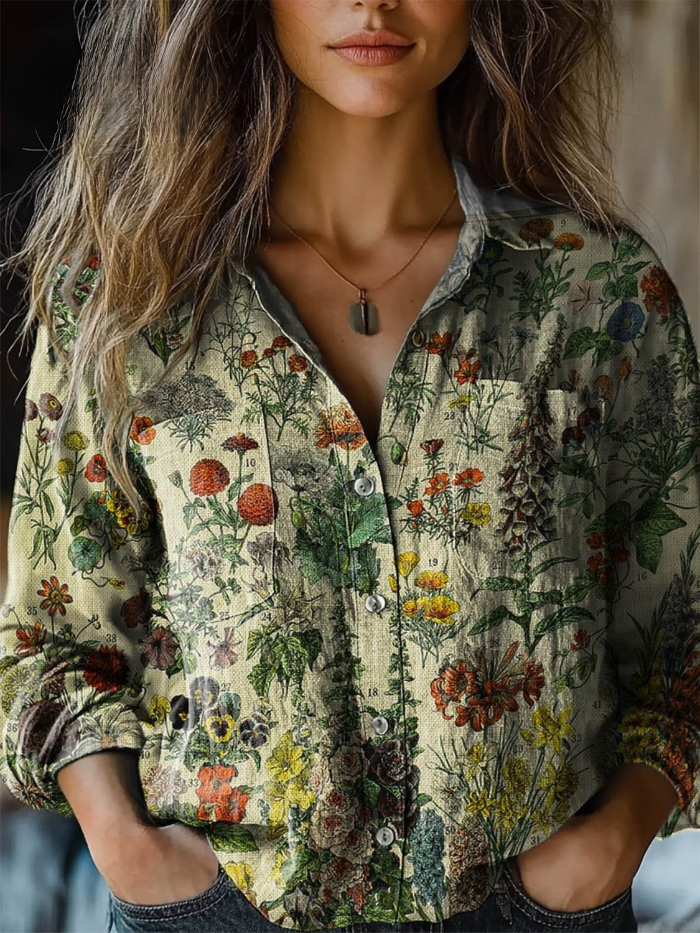 Thornfield™ | Wildflower Meadow Relaxed Button-Down Blouse