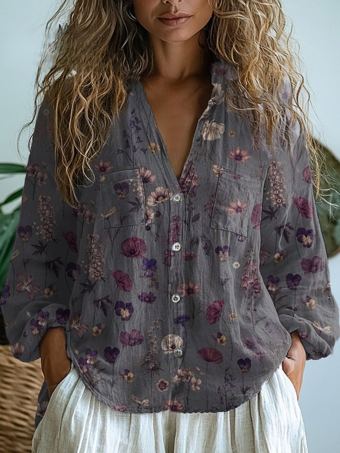 Blytherose™ | Vintage Floral-Print Blouse
