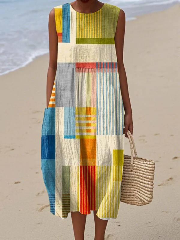 Eve™ | Robe Midi Géométrique