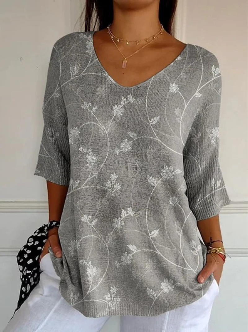 Hollie™ | Vintage Floral Casual Pullover Top