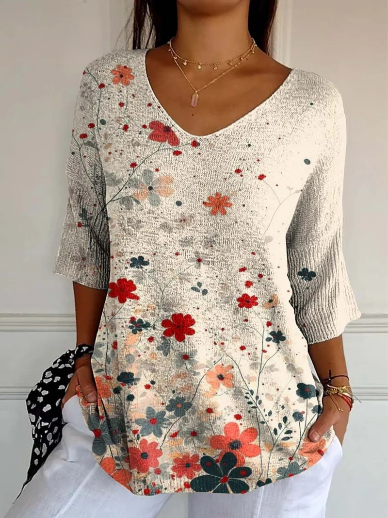 Dawnflora™ | Vintage Floral Pattern Art Print Casual Pullover