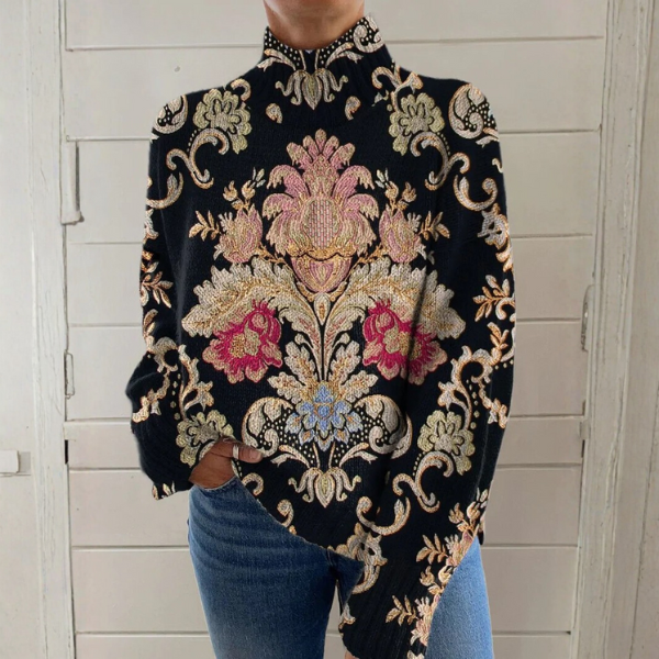 Gwendara™ | Vintage Floral Turtleneck