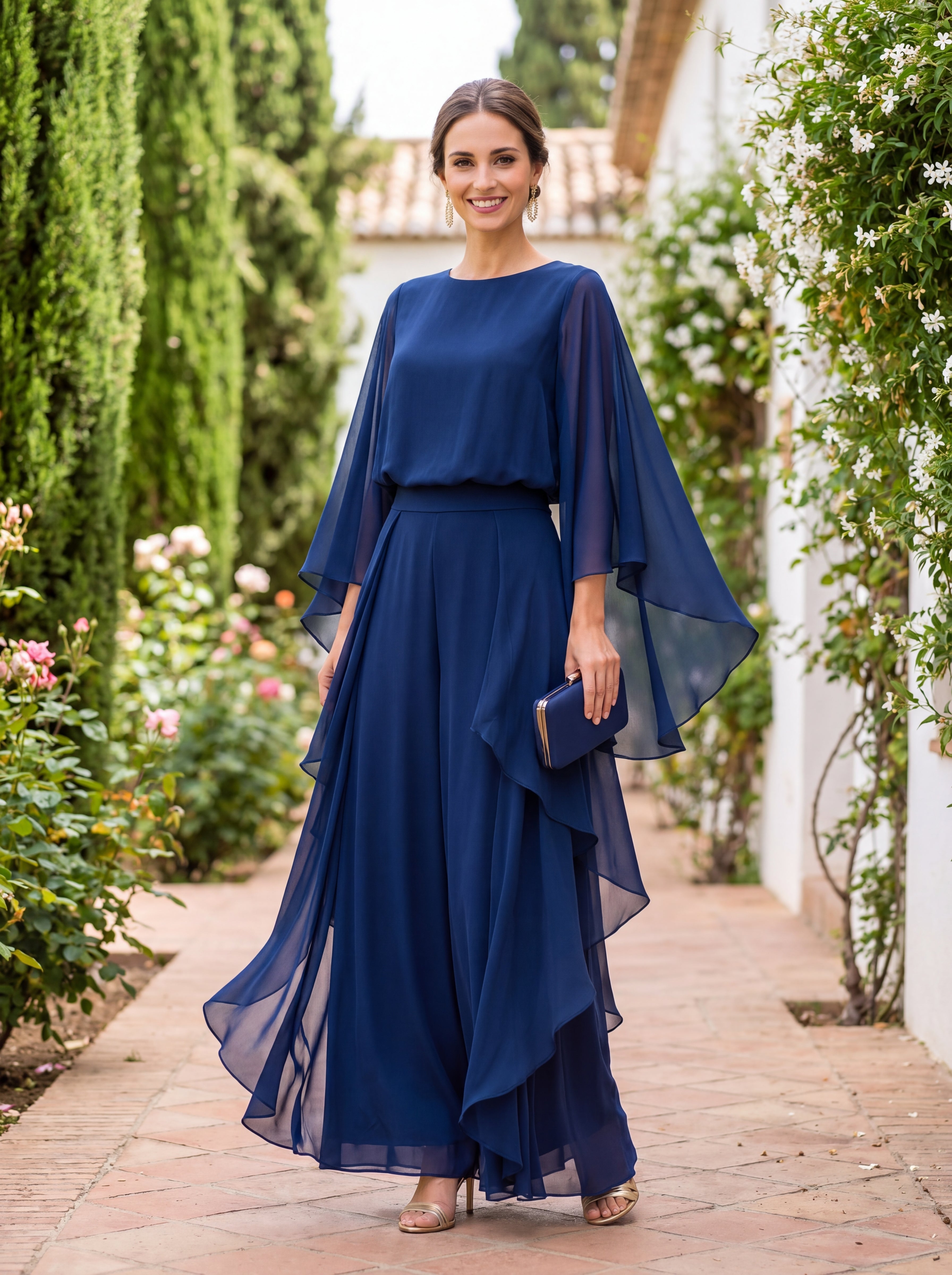 Isadora™ | Elegant Two-Piece Ensemble with Flutter Sleeves