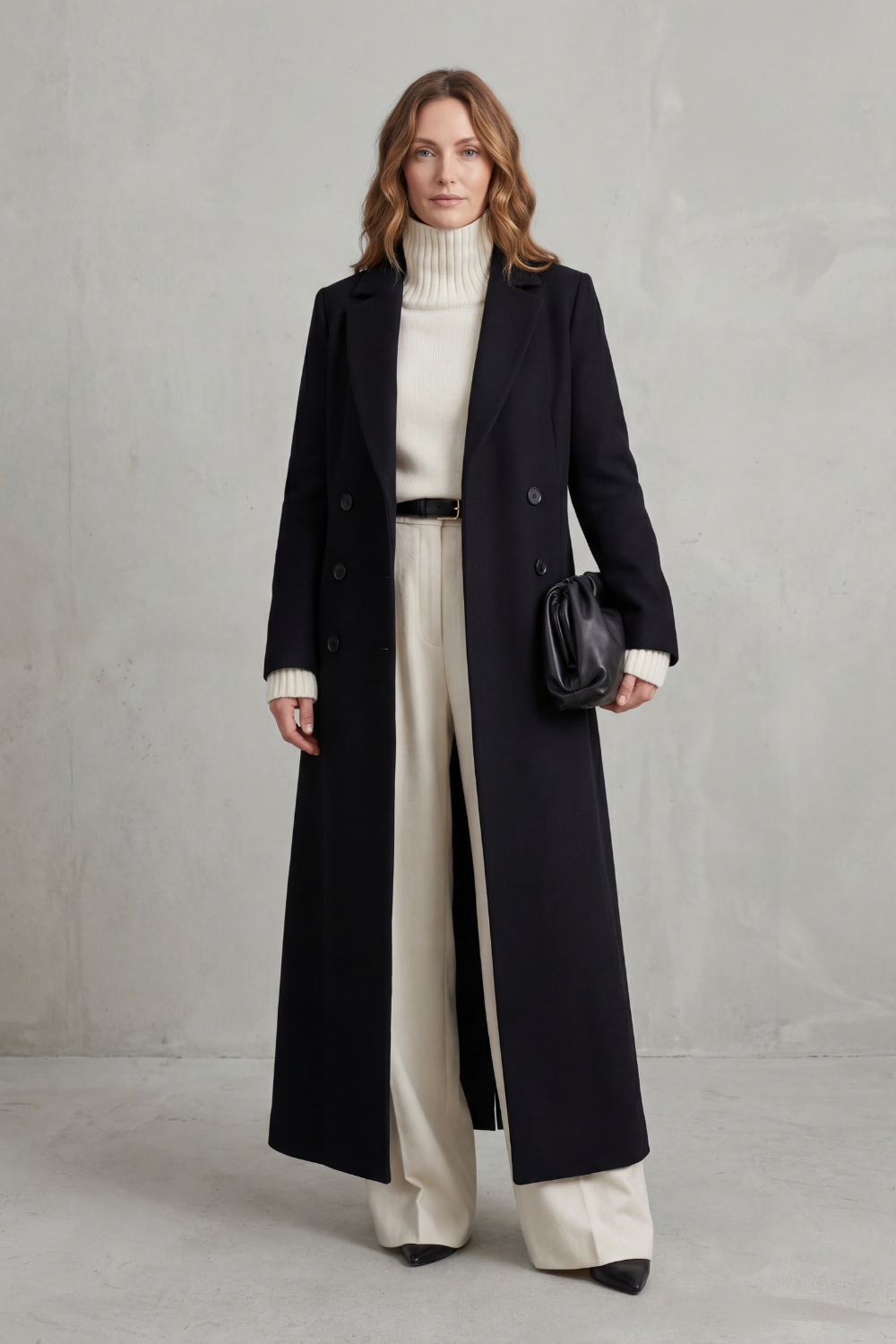 Women's Tailored Fit Long Wool Coat