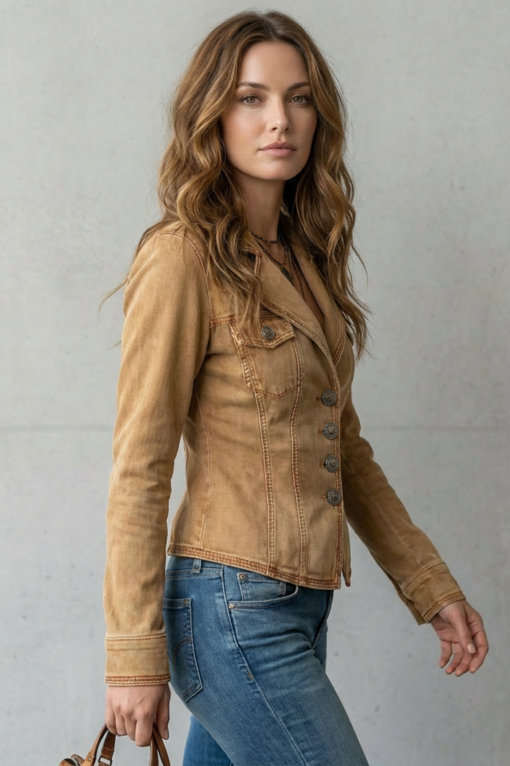 Women's Sculpted Silhouette Denim Blazer