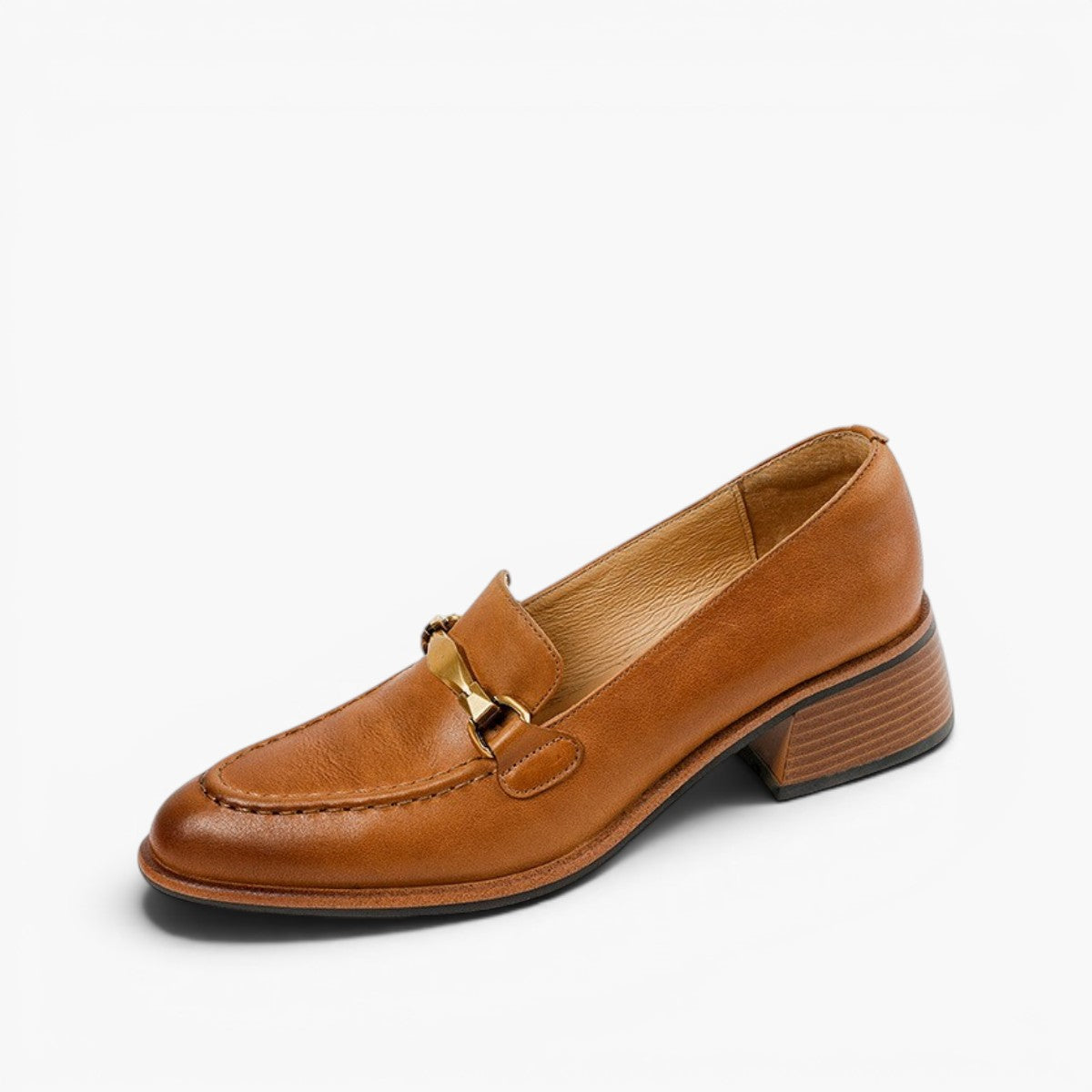 Women's Metal-Bit Leather Loafers
